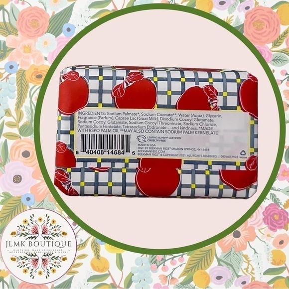 BEEKMAN 1802 HEIRLOOM APPLE GOAT MILK BAR SOAP - Picture 2 of 7